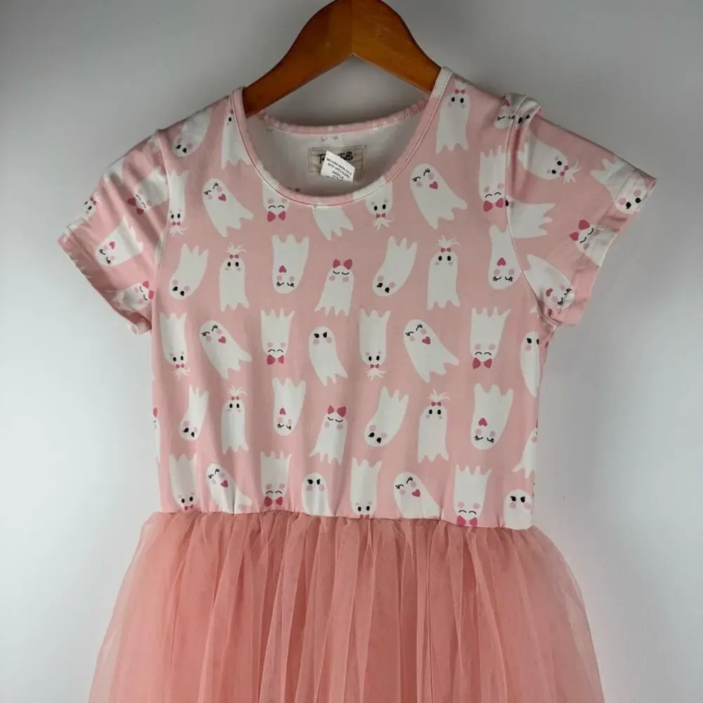 Taylor Joelle Pink Girly Ghosts Tutu Tulle Twirl Dress ~ 12